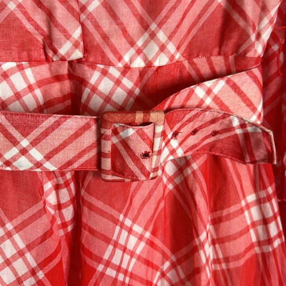 Vantage plaids red and white maxi dress lined In great condition - Picture 5 of 11